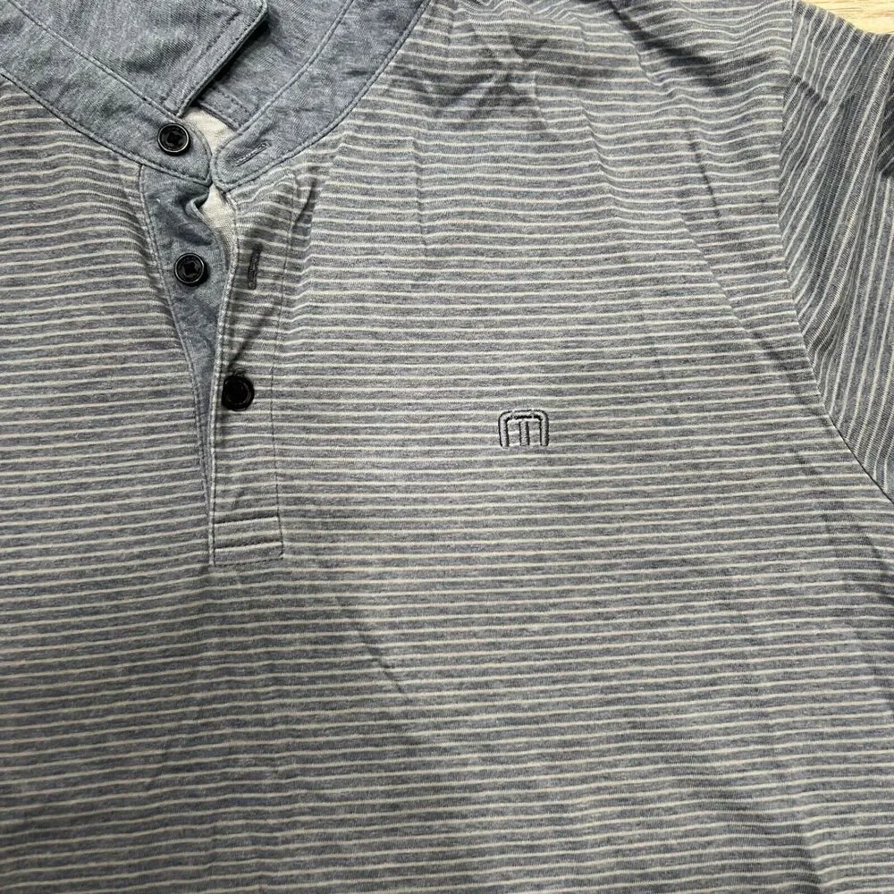 Travis Mathew Striped Polo Shirt Short Sleeve Golf Casual Modern Fit Sz XL‎ - Picture 2 of 7